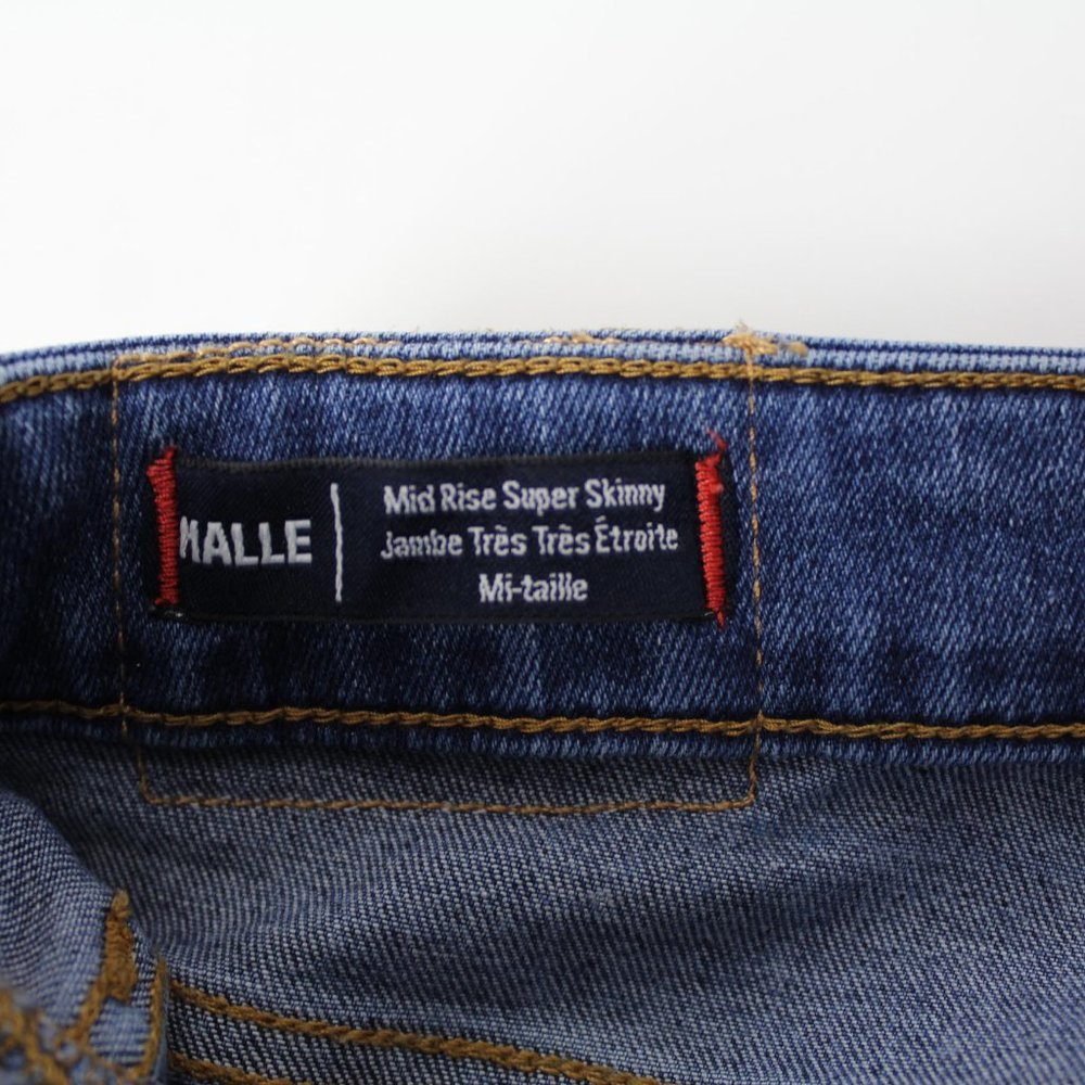 True Religion Halle split hem super skinny distressed jeans blue sz 25 0 - Picture 9 of 14